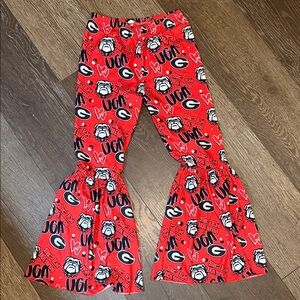 UGA Sic’Em Dawgs Red and Black Girl’s Flared Bottoms Leggings/Pants